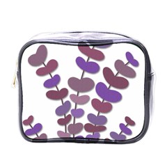 Purple Decorative Plant Mini Toiletries Bags by Valentinaart