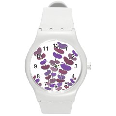 Purple Decorative Plant Round Plastic Sport Watch (m) by Valentinaart