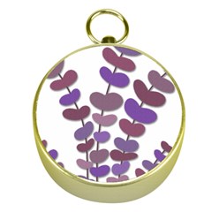 Purple Decorative Plant Gold Compasses by Valentinaart