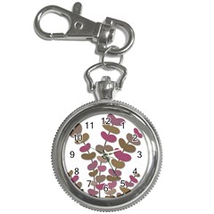 Magenta Decorative Plant Key Chain Watches by Valentinaart