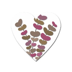 Magenta Decorative Plant Heart Magnet by Valentinaart