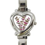 Magenta decorative plant Heart Italian Charm Watch Front