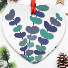 Blue Decorative Plant Ornament (heart)  by Valentinaart