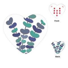 Blue Decorative Plant Playing Cards (heart)  by Valentinaart