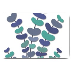 Blue Decorative Plant Large Doormat 