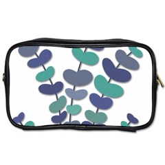 Blue Decorative Plant Toiletries Bags by Valentinaart