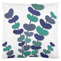 Blue Decorative Plant Large Cushion Case (two Sides) by Valentinaart