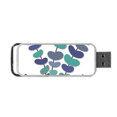 Blue Decorative Plant Portable Usb Flash (one Side) by Valentinaart