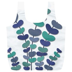 Blue Decorative Plant Full Print Recycle Bags (l)  by Valentinaart