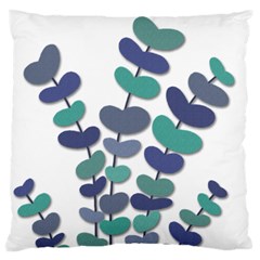 Blue Decorative Plant Large Flano Cushion Case (two Sides) by Valentinaart