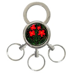 Red Flowers 3-ring Key Chains by Valentinaart