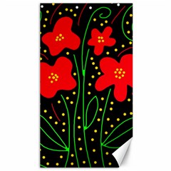 Red Flowers Canvas 40  X 72   by Valentinaart