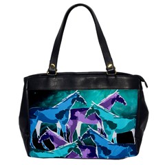  Horses Under A Galaxy Oversize Office Handbag (one Side) by DanaeStudio