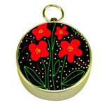 Red flowers Gold Compasses Front