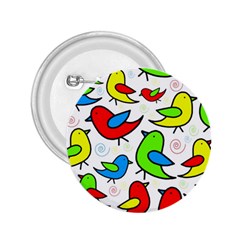 Colorful cute birds pattern 2.25  Buttons