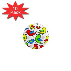 Colorful cute birds pattern 1  Mini Magnet (10 pack) 