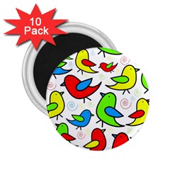 Colorful cute birds pattern 2.25  Magnets (10 pack) 