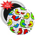 Colorful cute birds pattern 3  Magnets (10 pack)  Front