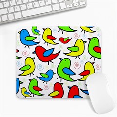 Colorful cute birds pattern Large Mousepads