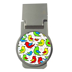 Colorful Cute Birds Pattern Money Clips (round)  by Valentinaart