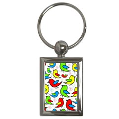 Colorful Cute Birds Pattern Key Chains (rectangle)  by Valentinaart