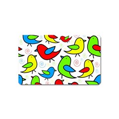 Colorful Cute Birds Pattern Magnet (name Card) by Valentinaart