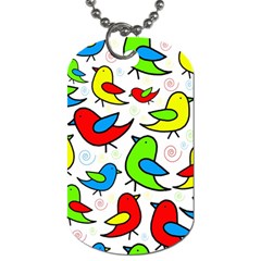 Colorful cute birds pattern Dog Tag (One Side)