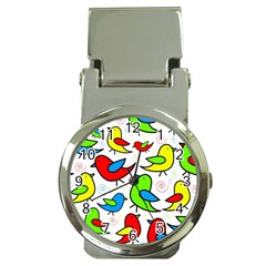 Colorful cute birds pattern Money Clip Watches