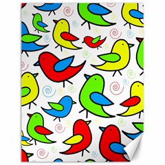 Colorful Cute Birds Pattern Canvas 12  X 16   by Valentinaart