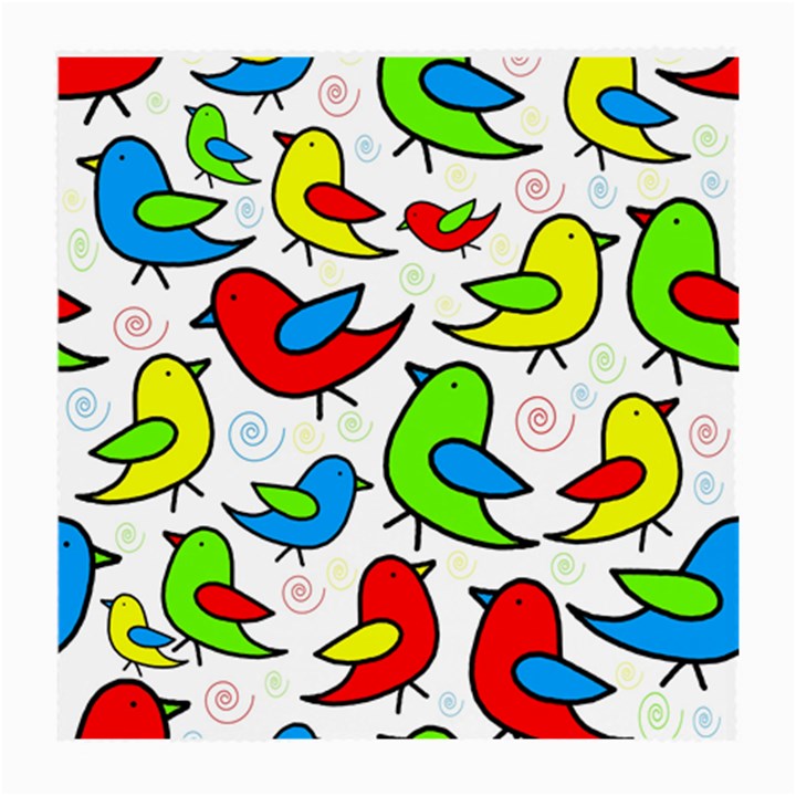 Colorful cute birds pattern Medium Glasses Cloth (2-Side)