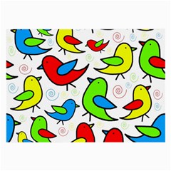 Colorful cute birds pattern Large Glasses Cloth