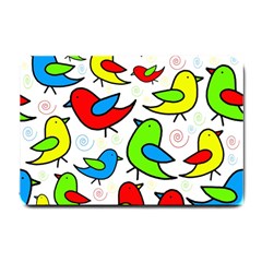 Colorful cute birds pattern Small Doormat 