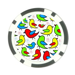 Colorful cute birds pattern Poker Chip Card Guards