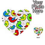 Colorful cute birds pattern Multi-purpose Cards (Heart)  Front 1