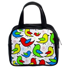 Colorful cute birds pattern Classic Handbags (2 Sides)