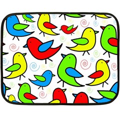 Colorful cute birds pattern Fleece Blanket (Mini)