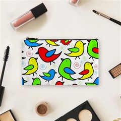 Colorful cute birds pattern Cosmetic Bag (Small) 