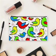 Colorful cute birds pattern Cosmetic Bag (Medium) 