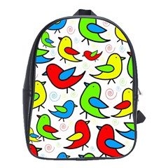 Colorful cute birds pattern School Bags(Large) 