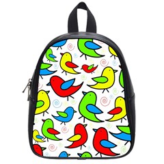 Colorful cute birds pattern School Bags (Small) 