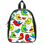 Colorful cute birds pattern School Bags (Small)  Front