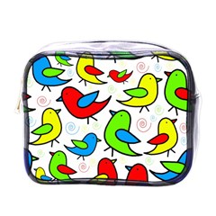 Colorful cute birds pattern Mini Toiletries Bags