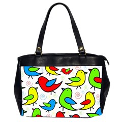 Colorful cute birds pattern Office Handbags (2 Sides) 