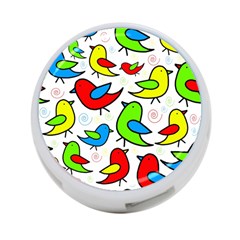 Colorful cute birds pattern 4-Port USB Hub (One Side)