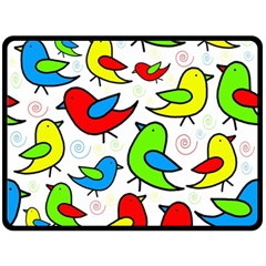 Colorful cute birds pattern Fleece Blanket (Large) 