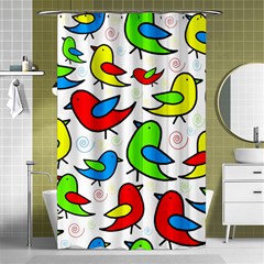 Colorful cute birds pattern Shower Curtain 48  x 72  (Small) 