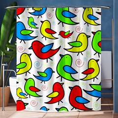 Colorful cute birds pattern Shower Curtain 60  x 72  (Medium) 