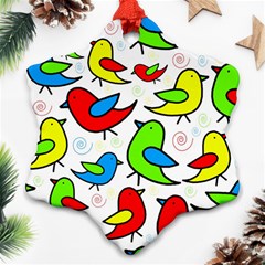 Colorful cute birds pattern Ornament (Snowflake) 