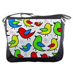 Colorful cute birds pattern Messenger Bags