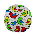 Colorful cute birds pattern Standard 15  Premium Round Cushions Front